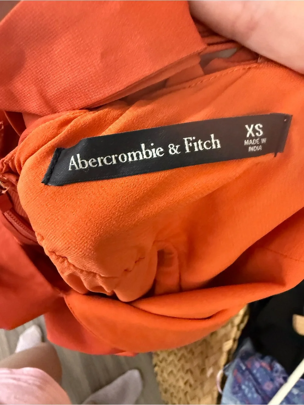 Abercrombie Dipped Waist Hardware Maxi Dress Orange Floral Size XS - Picture 8 of 8